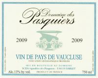 Domaine des Pasquiers Vaucluse Label